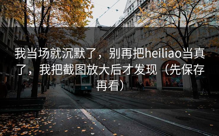 我当场就沉默了，别再把heiliao当真了，我把截图放大后才发现（先保存再看）
