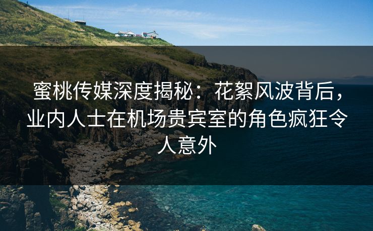 蜜桃传媒深度揭秘：花絮风波背后，业内人士在机场贵宾室的角色疯狂令人意外