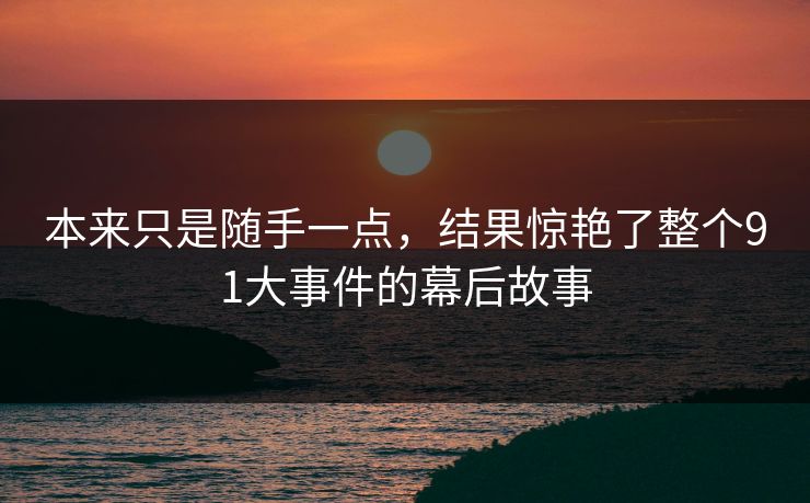 本来只是随手一点，结果惊艳了整个91大事件的幕后故事